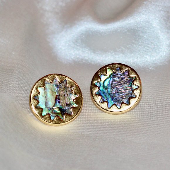 One of a Kind Mother of Pearl Earrings - Picture 1 of 7